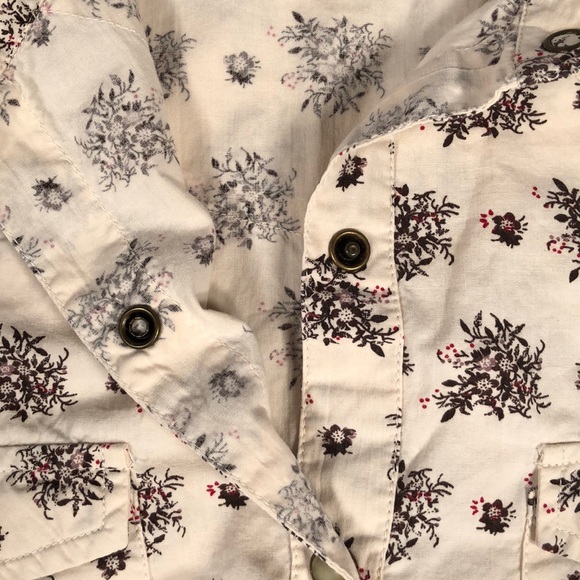 Fossil brand button down long sleeve shirt Size Medium Creme Brown - Picture 8 of 9